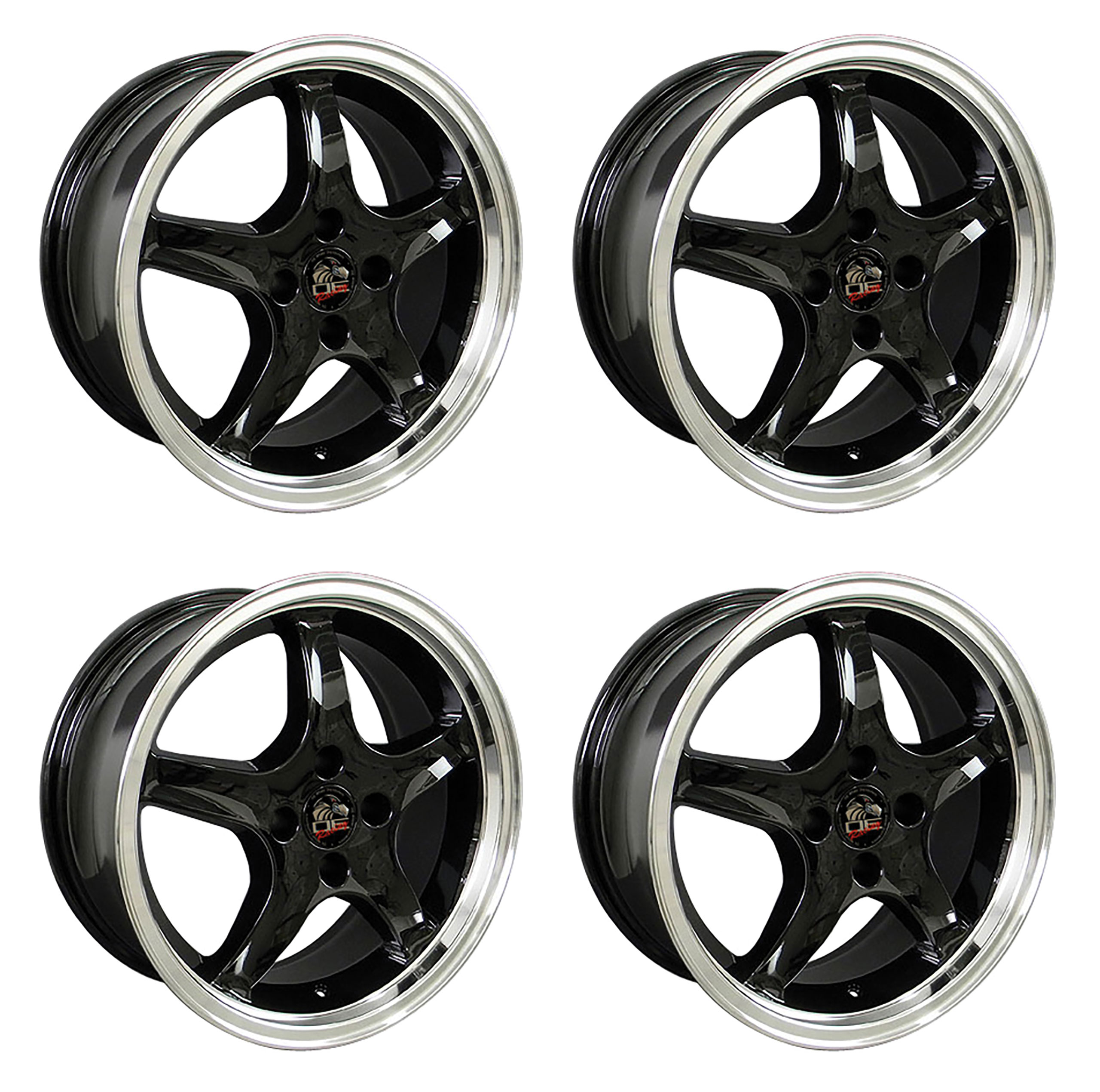 79-93 Mustang C3-C4 MA23019 Cobra R Deep Dish Wheel Anthrte Machined Lip W/Rivets 17x9 Rears Only CA-MA23064 