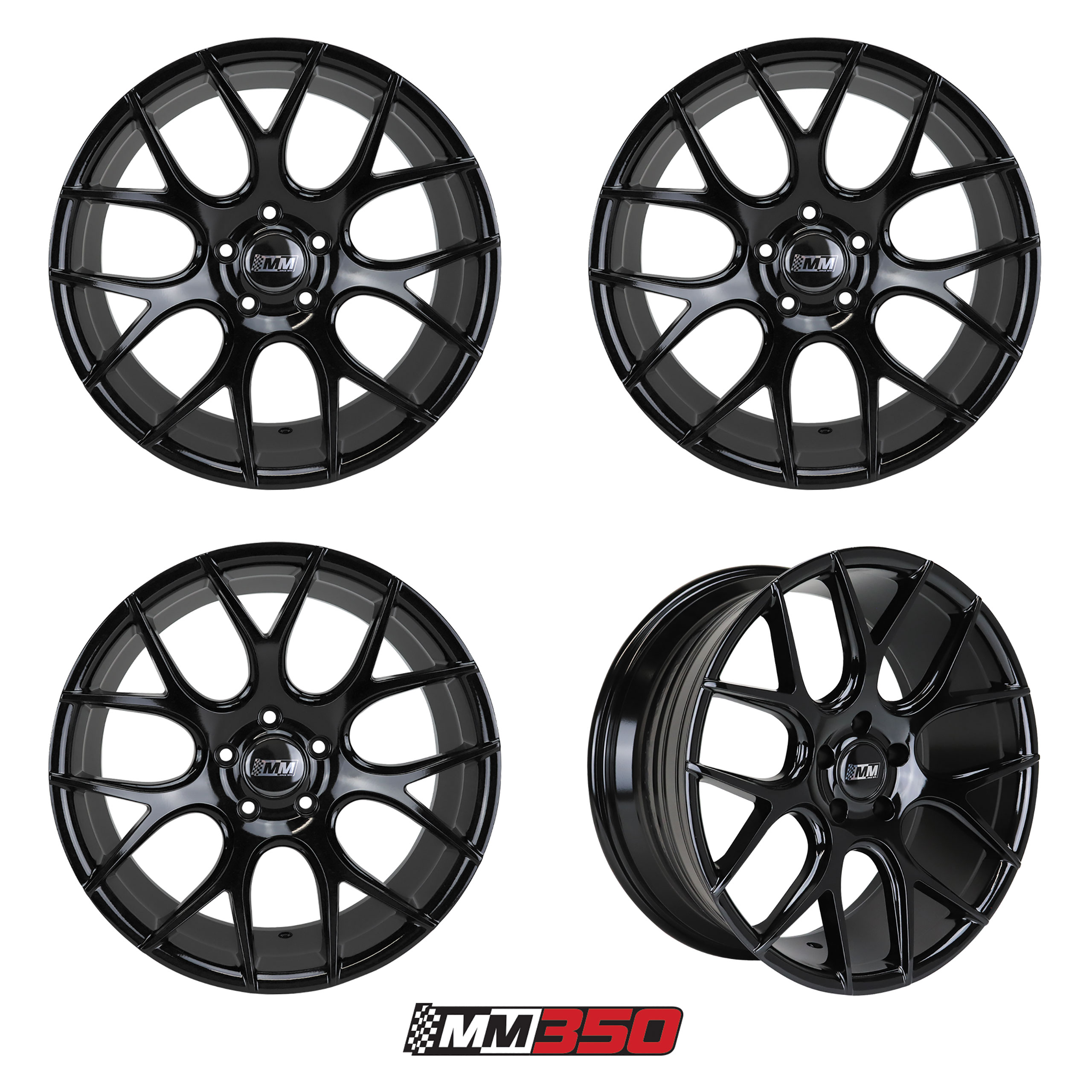 2005-2014 Ford Mustang C6-C7 MM350 19x85 Wheel Set Gloss Black CA-MA2911 