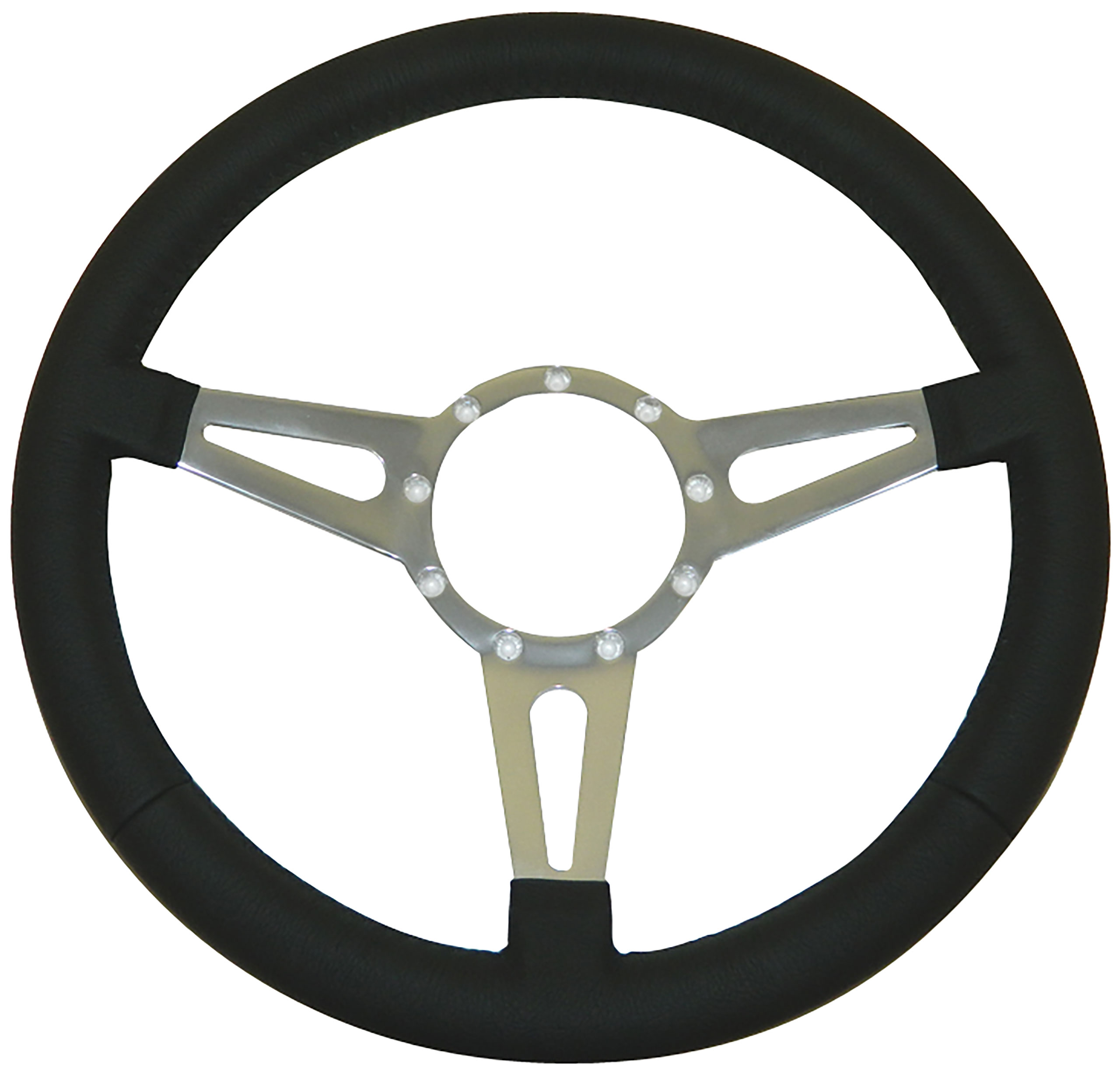 65-73 Mustang C2-C3 Classic 3 Hole 9 Bolt Wheel W/Black Leather Rim 14" Diameter CA-MA73367 