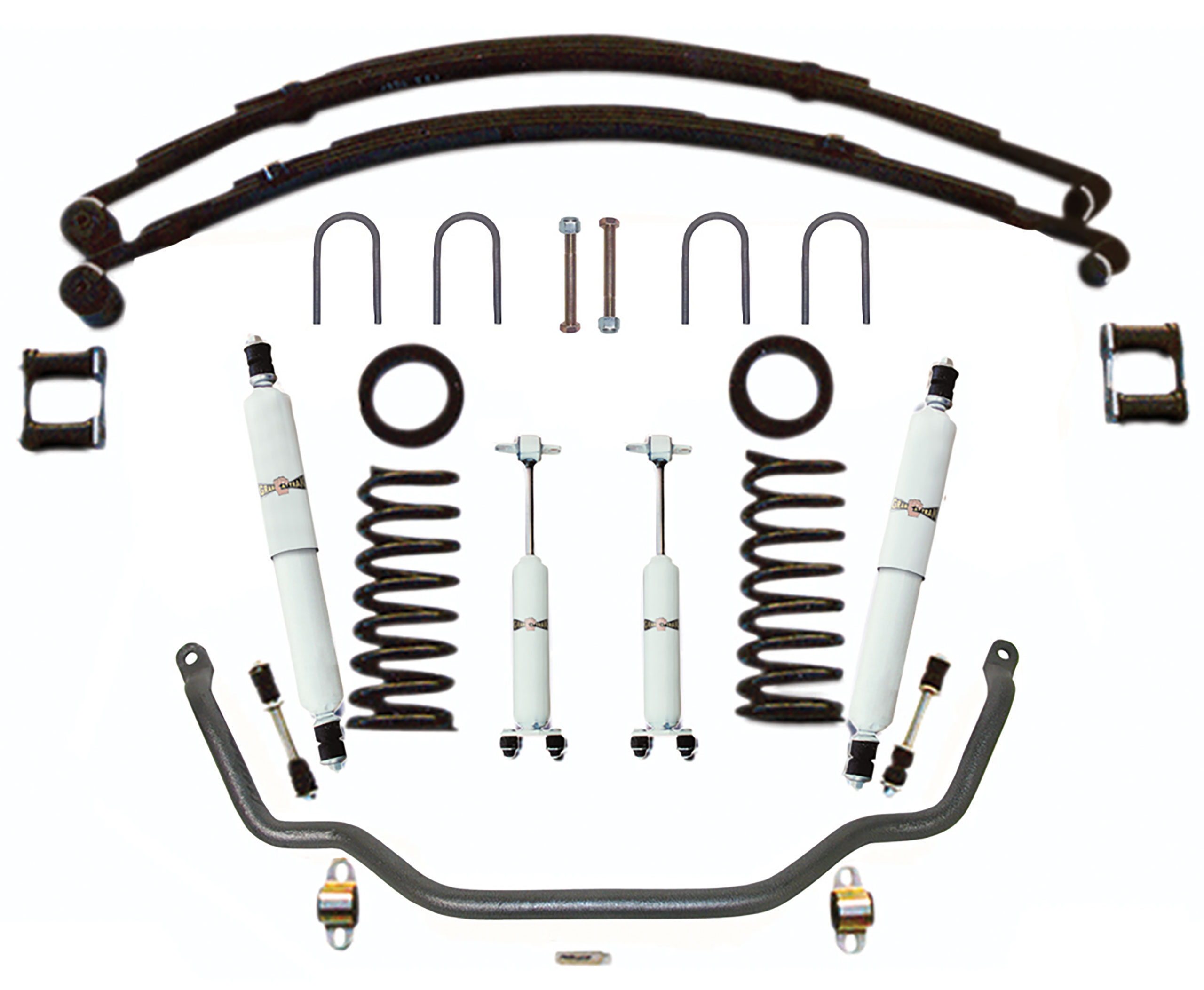 MA90041 Handling Kit-Reverse Eye 5-Leaf Springs 1-1/8 Sway Bar For 65-66 Mustang