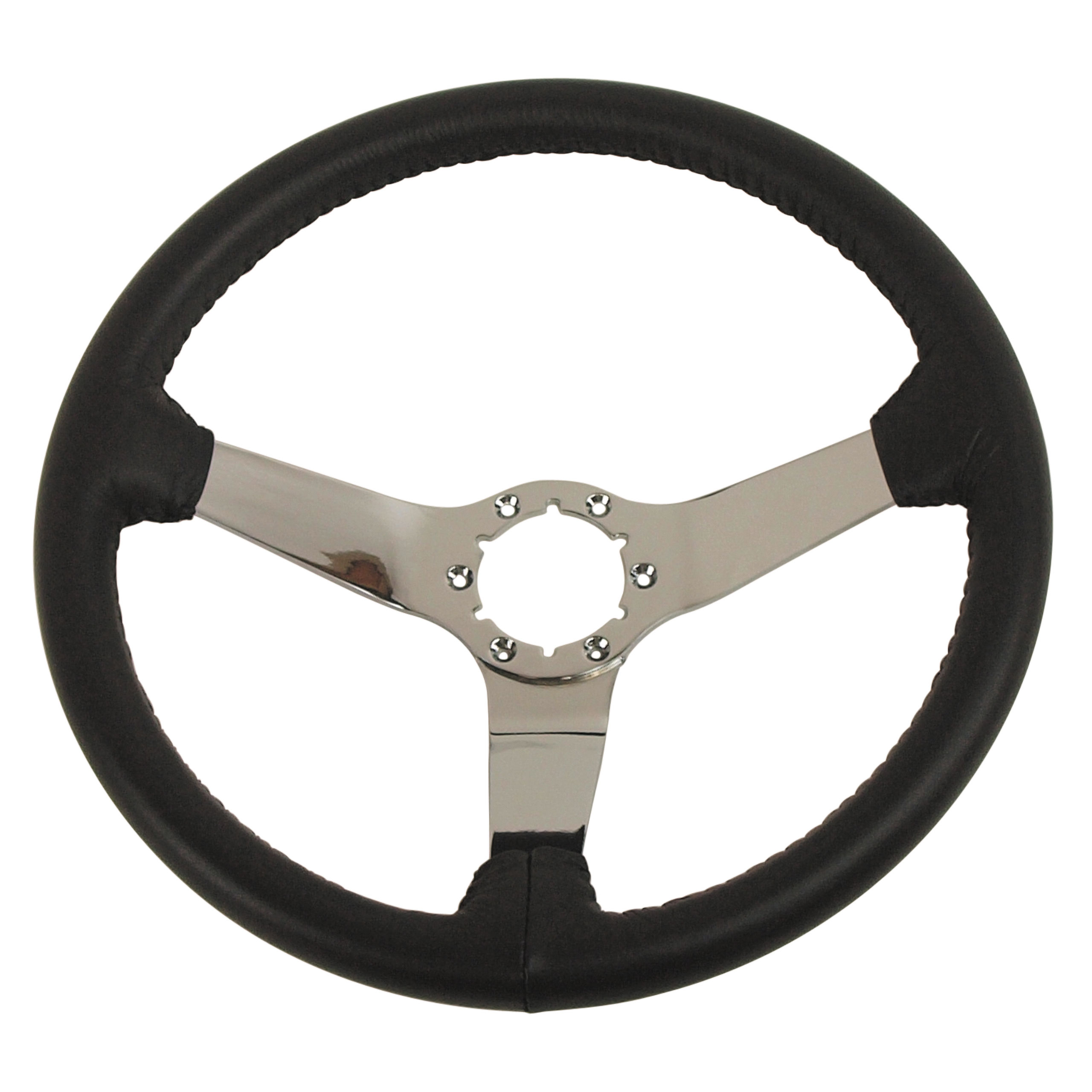 1982 Corvette C3 Steering Wheel Charcoal Leather Chrome Spokes CA-X23821