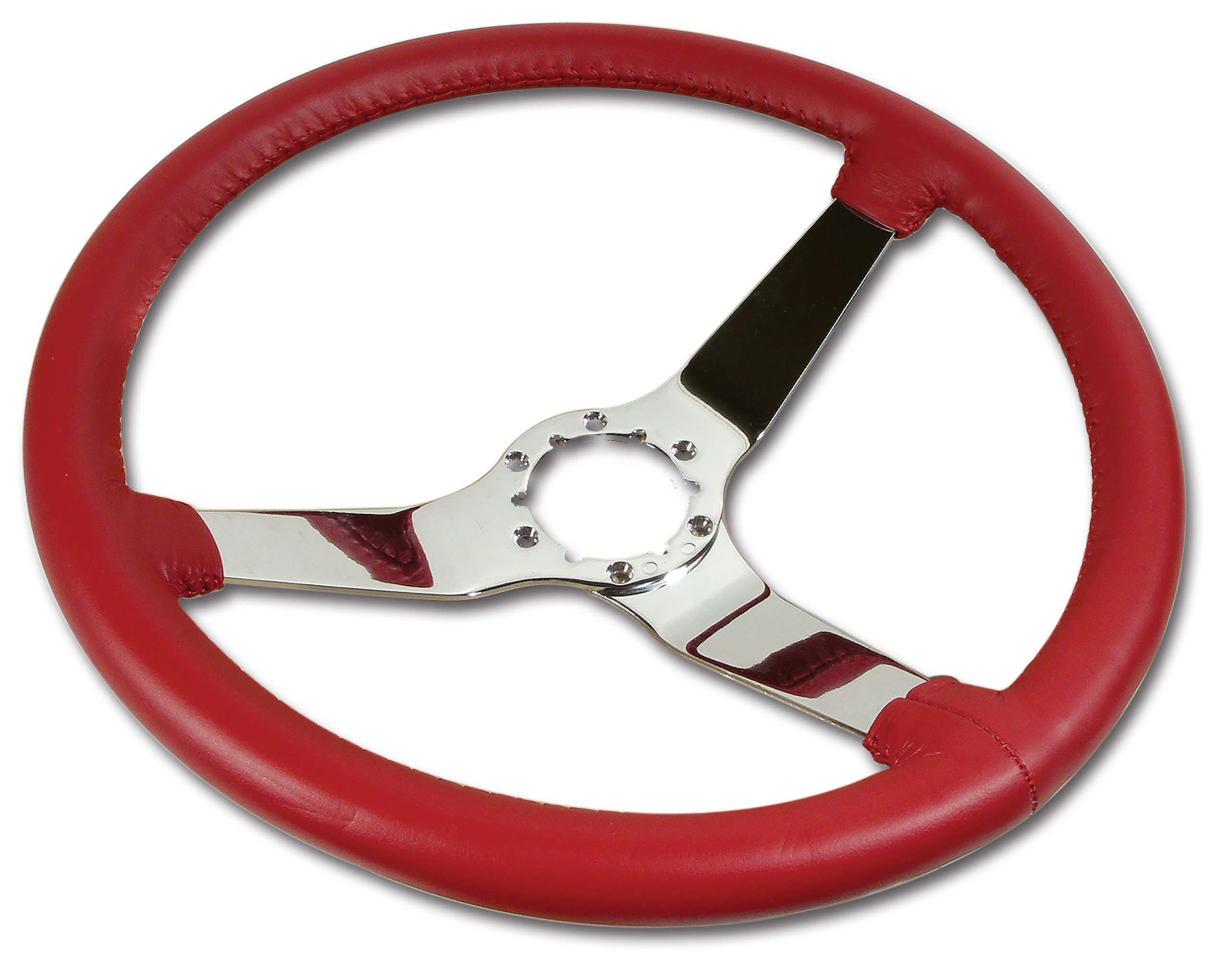  1982 Corvette C3 Steering Wheel Red Leather Chrome Spokes CA-X23826