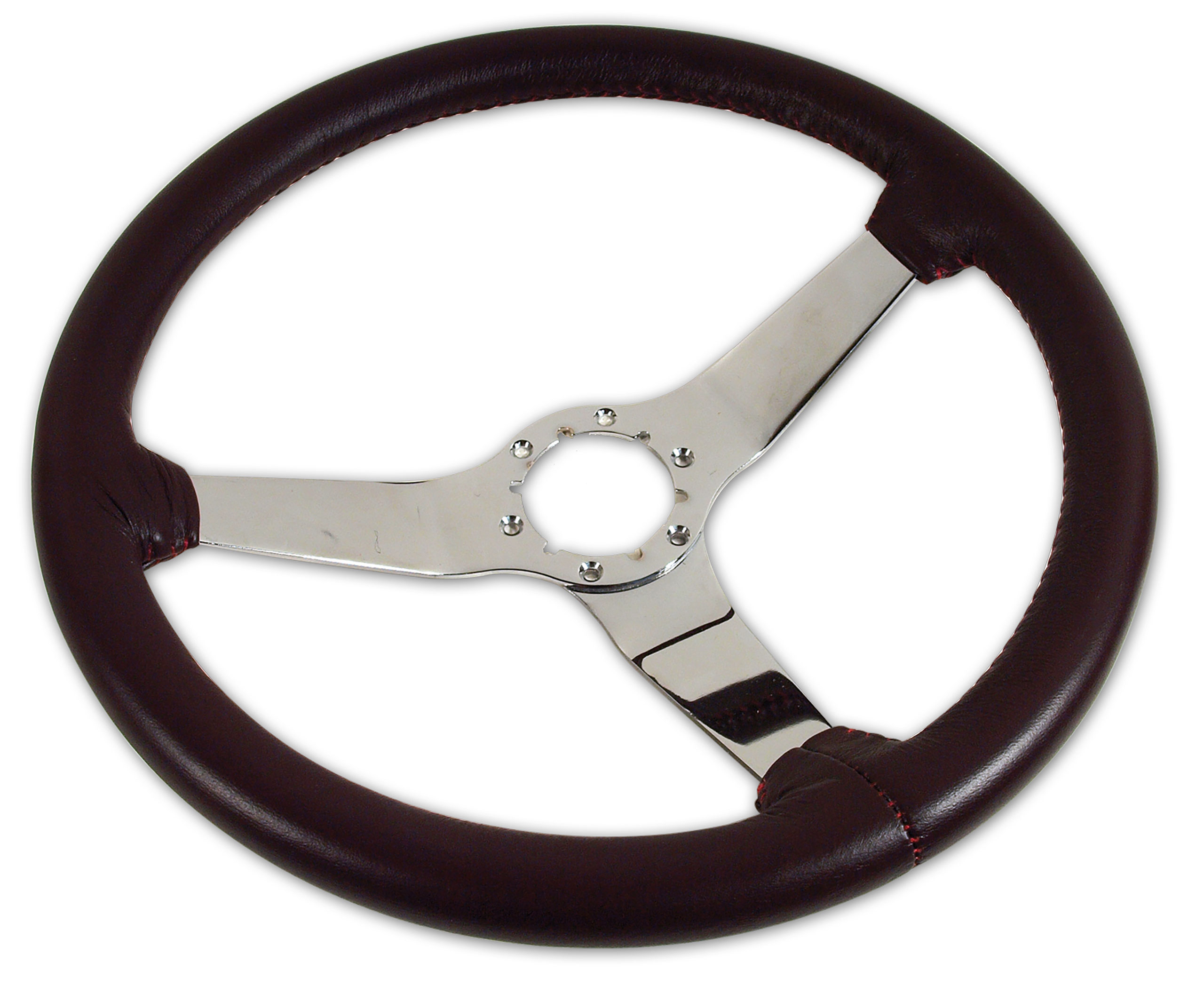 1980 Corvette C3 Steering Wheel Claret Leather Chrome Spokes CA-X23836