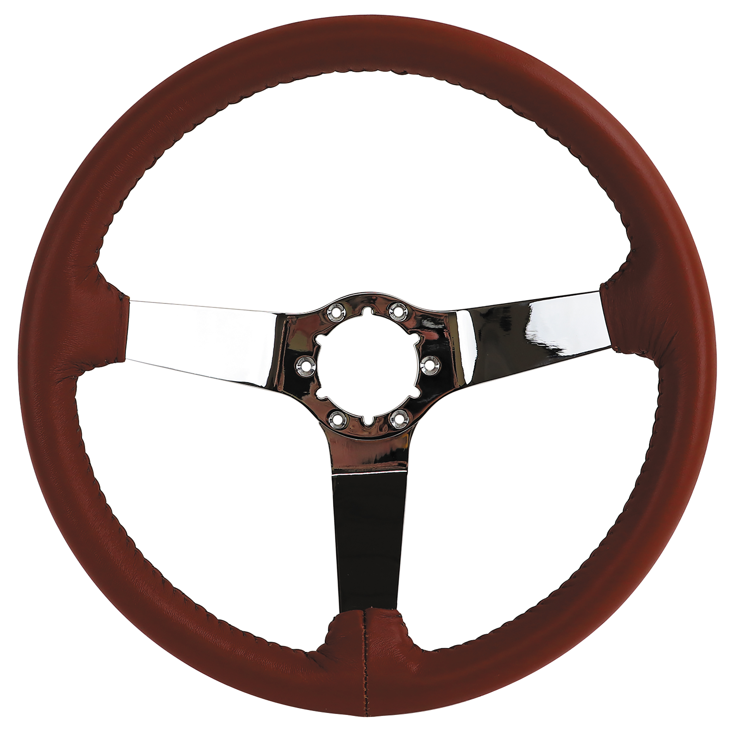 1981 Corvette C3 Steering Wheel Cinnabar Leather Chrome Spokes CA-X23839