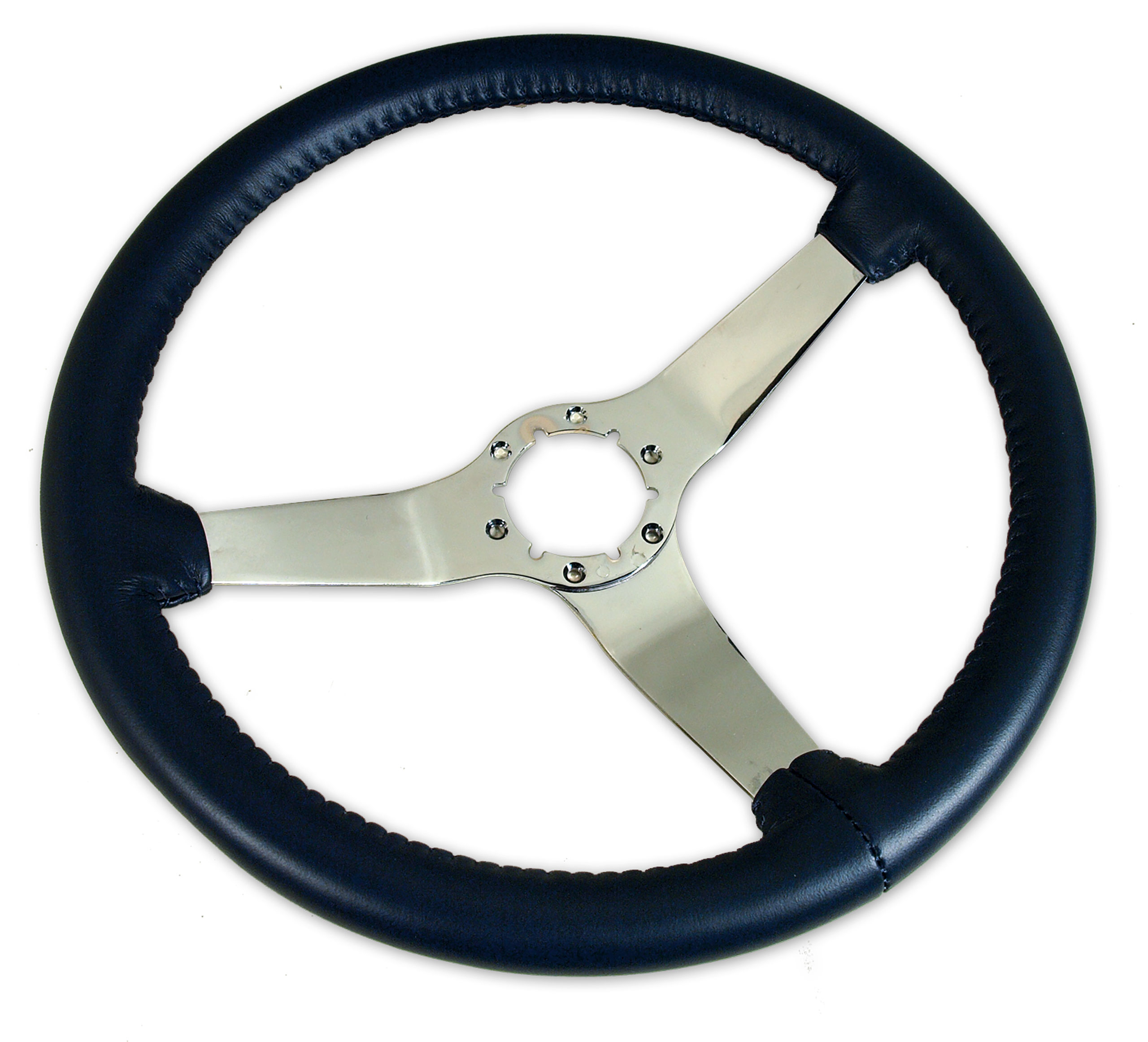 1982 Corvette C3 Steering Wheel Dark Blue Leather Chrome Spokes CA-X23846