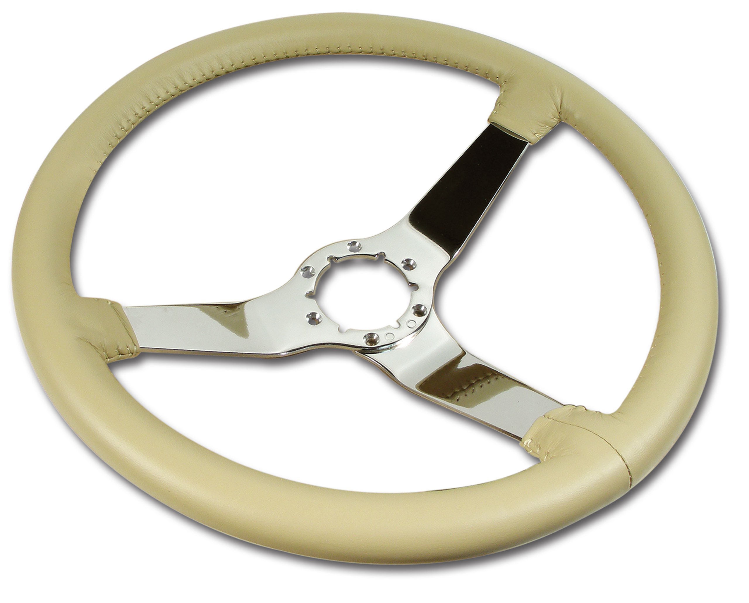 1977-1980 Corvette C3 Steering Wheel Doeskin Leather Chrome Spokes CA-X23850 