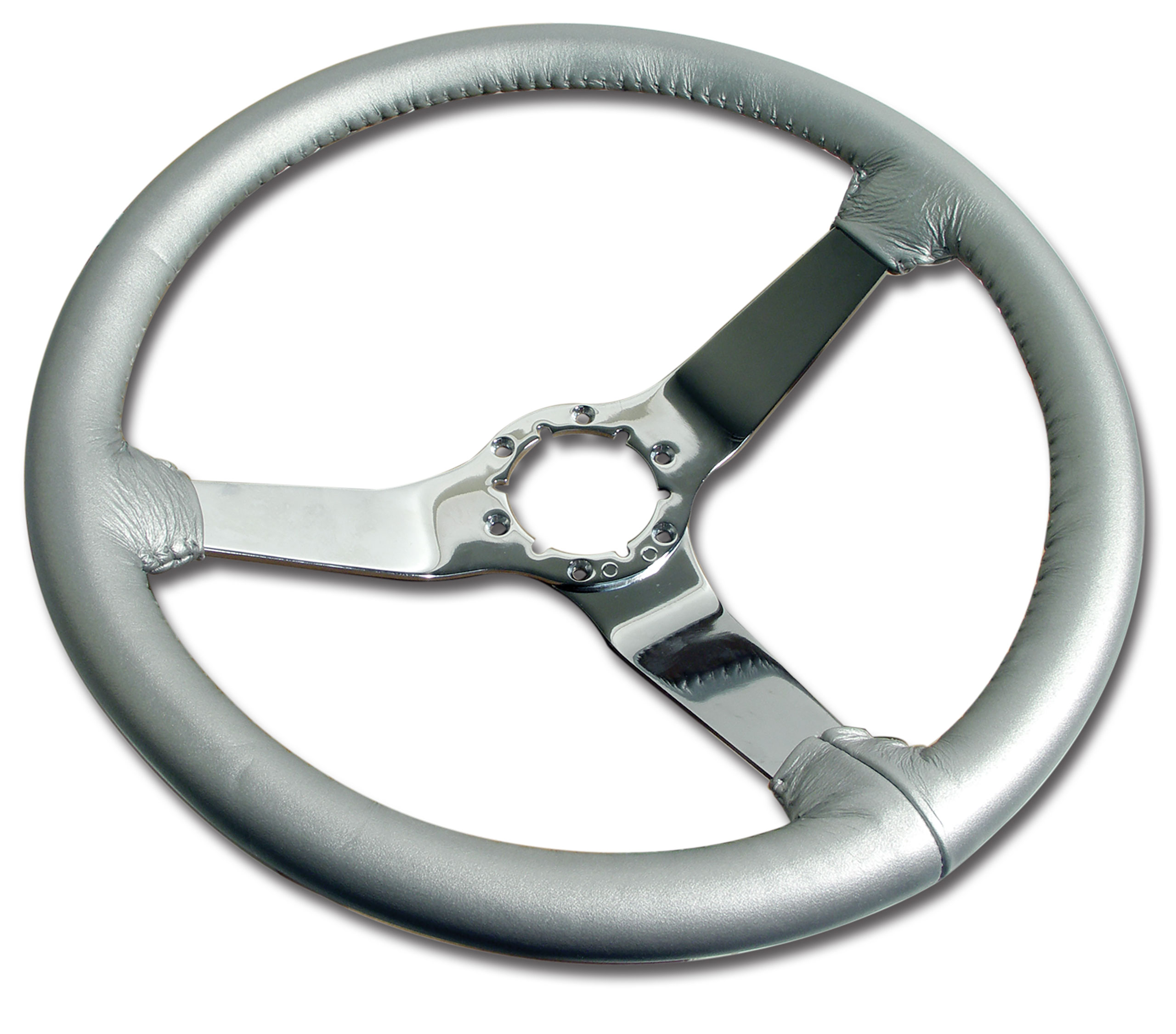 1978 Corvette C3 Steering Wheel Silver Pace Leather Chrome Spokes CA-X23862 