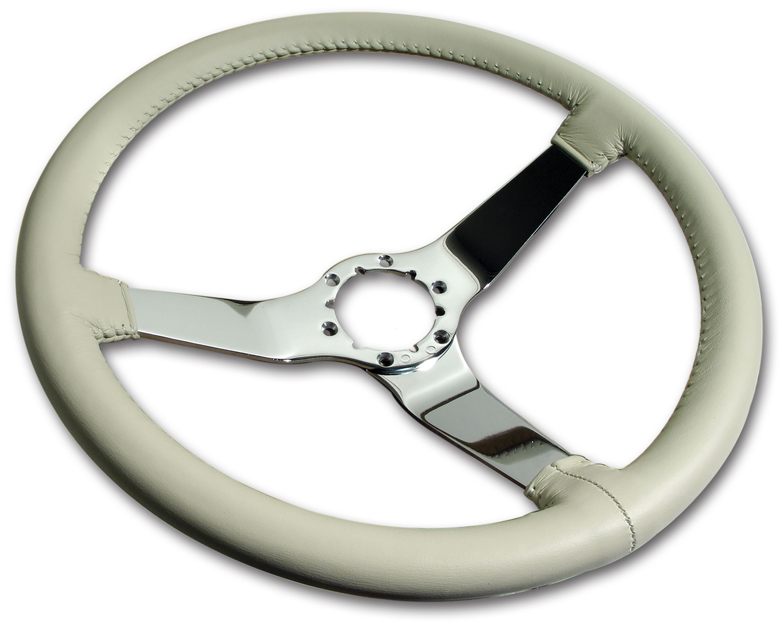 1979-1980 Corvette C3 Steering Wheel Oyster Leather Chrome Spokes CA-X23866