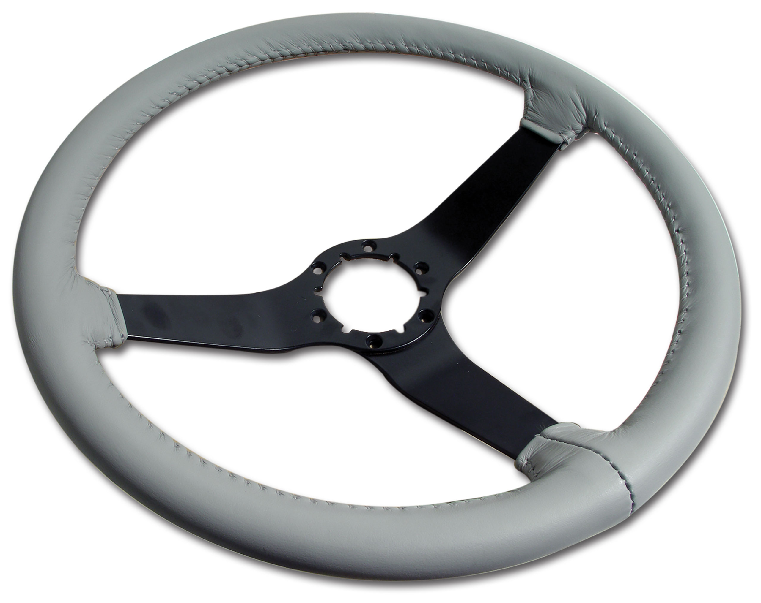 Steering Wheel Gray Leather Black Spokes For 1982 Corvette