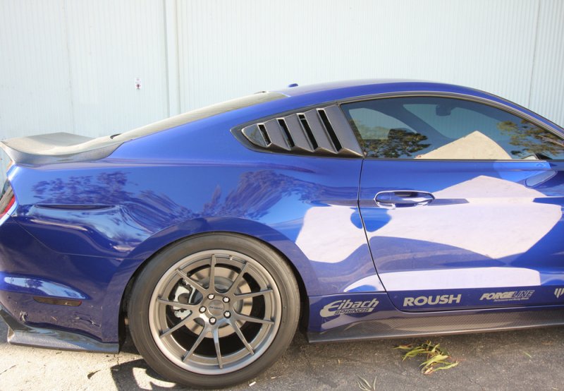 carbon fiber rear window louvers mustang